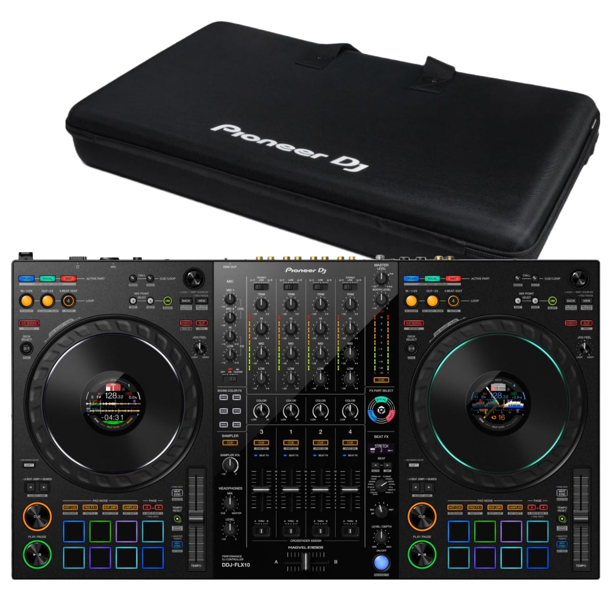 Pioneer DJ DDJ-FLX10 with Pioneer DJ DJC-FLX10 Bag Package 