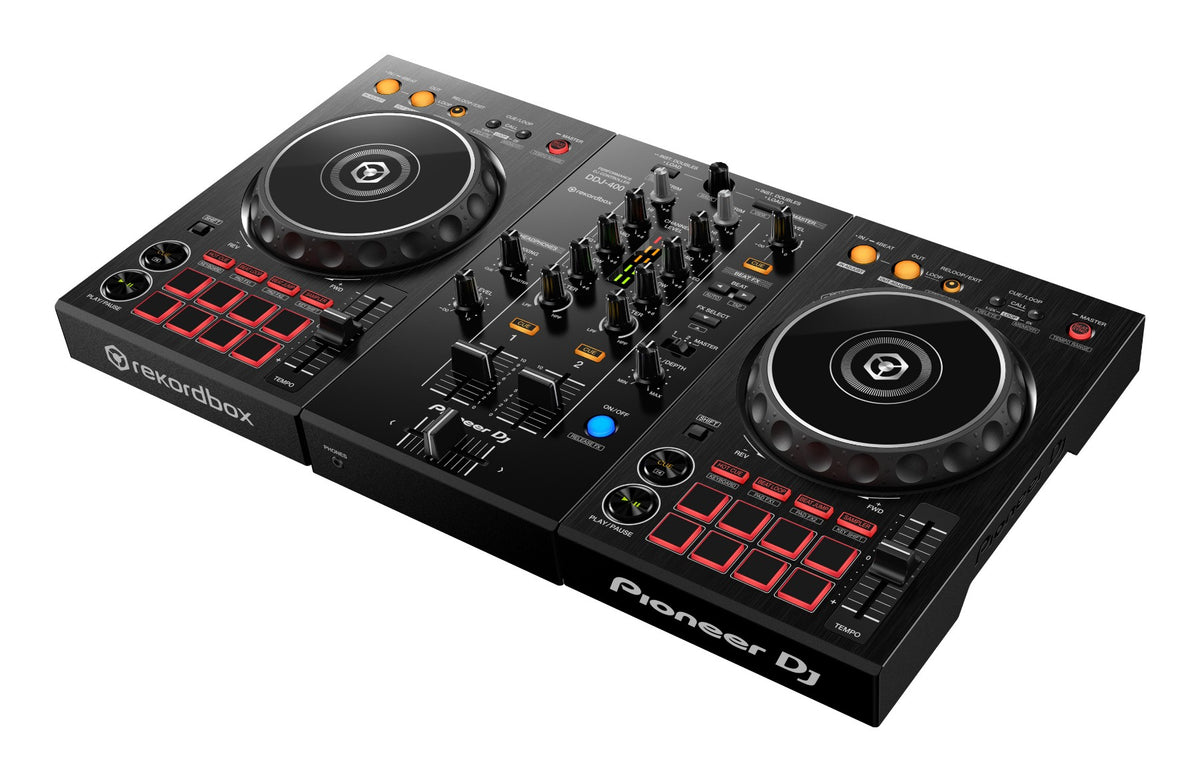 Pioneer DJ DDJ-400 Rekordbox DJ Controller + DM-40D DJ Package – Knight  Sound and Light