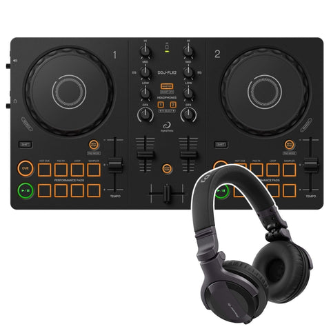 AlphaTheta DDJ-FLX2 DJ Controller + HDJ-CUE1 DJ Headphones